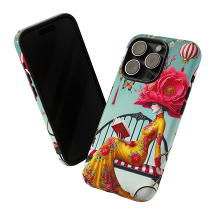Reading In A Painted Garden Phone Cases