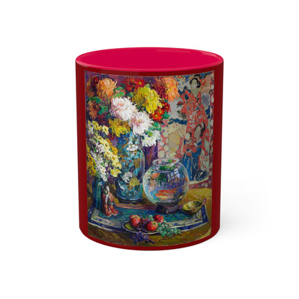 Fish, Fruits, and Flowers by Kathryn E. Cherry Colorful Mugs, 11oz