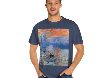 Sunrise by Claude Monet Unisex Garment-Dyed T-shirt