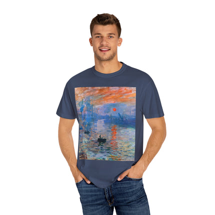 Sunrise by Claude Monet Unisex Garment-Dyed T-shirt