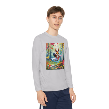 Acorn Aviator Youth Long Sleeve Competitor Tee – Woodland Flight & Whimsical Adventure