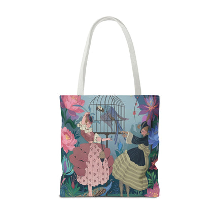 🦜🌸 The Ladies Of The Enchanted Aviary Tote Bag – Art Deco Floral Fantasy