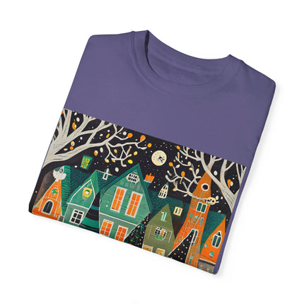 Night of the Trick-or-Treating Owlets Unisex Garment-Dyed T-shirt