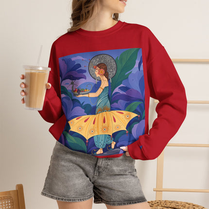 🦋🌿 The Butterfly Garden Offering Crewneck Sweatshirt – Art Deco Botanical Fantasy