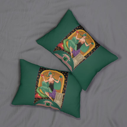 May & Emerald (from the Gem Series) by Sofia Chiostri Spun Polyester Lumbar Pillow