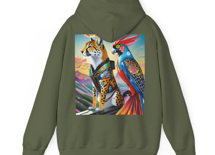 Cheetah and Parrot Cybernetic Duet – Heavy Blend™ Hooded Sweatshirt