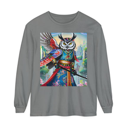 Cyberpunk Samurai Owl Long Sleeve T-Shirt