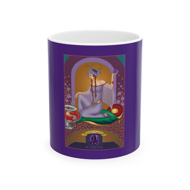 February & Amethyst (from the Gem Series) by Sofia Chiostri Ceramic Mug 11oz