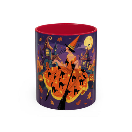 🐈‍⬛🎃 The Black Cat Witch Of Pumpkin Manor Colorful Mug – Whimsical Halloween Charm