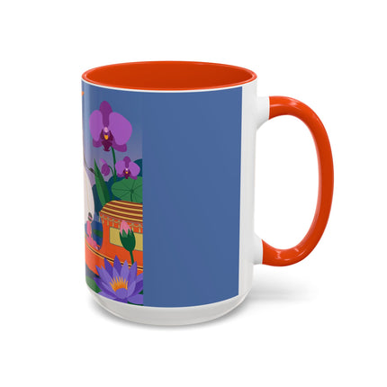 The Lady Of The Lotus Voyage Colorful Mugs – Art Deco Botanical Elegance