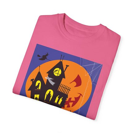 Halloween Night at the Haunted House Unisex Garment-Dyed T-shirt
