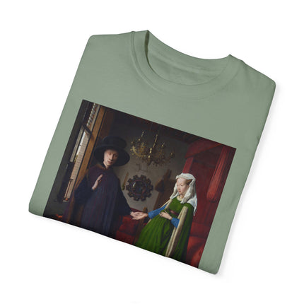 Arnolfini Portrait by Jan Van Eyck Unisex Garment-Dyed T-shirt