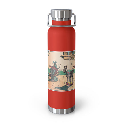 Mischievous Mice on Wheels Copper Vacuum Insulated Bottle, 22 oz