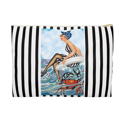 Playful Waves and Fashion Follies Accessory Pouch – Vintage Art Deco Design
