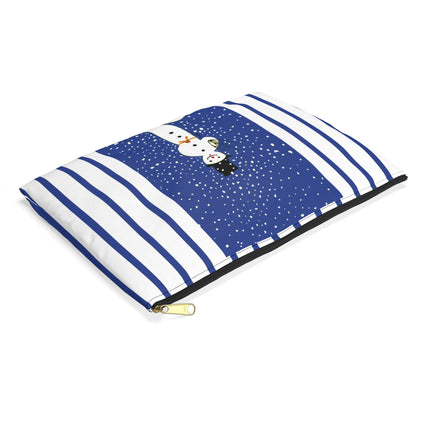 Snowman in Falling Snow Accessory Pouch