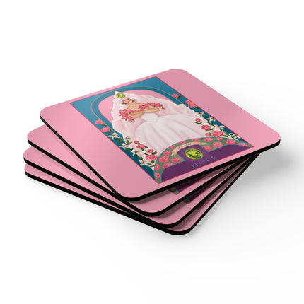 Leo Zodiac Design – August & Peridot by Sofia Chiostri | Corkwood Coaster Set