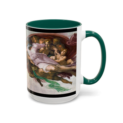 The Creation of Adam by Michelangelo Buonarroti Colorful Mugs (11oz, 15oz)