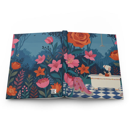 🛁🌺 The Lady Of The Enchanted Flower Bath Hardcover Journal – Art Deco Garden Whimsy