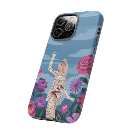 🌺👒 The Grand Flower Promenade Phone Case – Art Deco Fashion Illustration