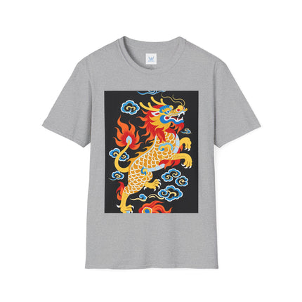 🐅🔥 The Golden Fire Tiger Softstyle T-Shirt – Celestial Flames & Eastern Fantasy