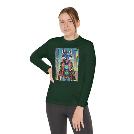 Cyber Hyena Youth Long Sleeve Competitor Tee – Neon Mischief & Futuristic Style