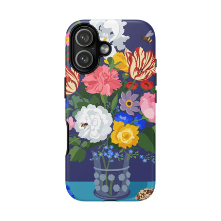 Midnight Floral Bouquet Phone Case – Vibrant Blooms & Enchanted Garden