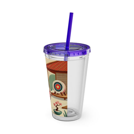 Archer Kitten in the Zen Garden Sunsplash Tumbler with Straw, 16oz