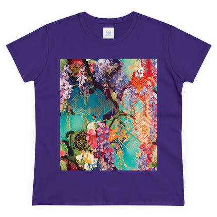 Golden Wisteria Symphony Women's Midweight Cotton Tee