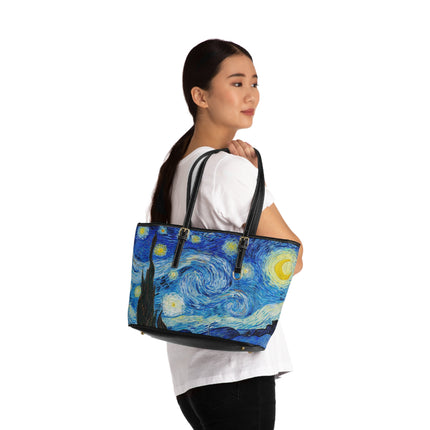 The Starry Night by Vincent Van Gogh PU Leather Shoulder Bag