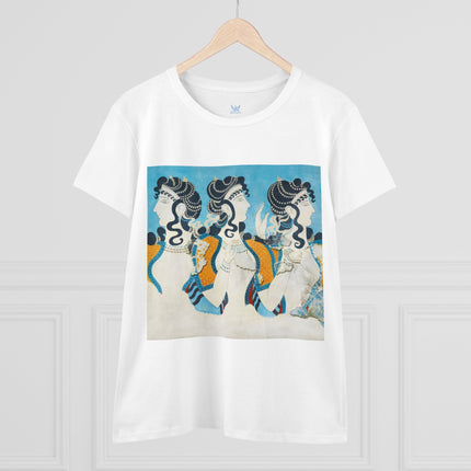 Reproduction of Ladies in Blue by Emile Gilliéron Women's Midweight Cotton Tee