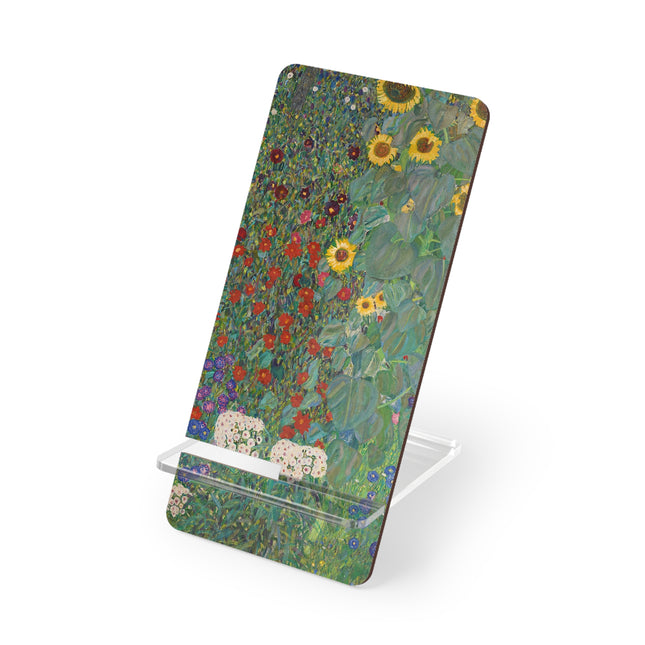 Farm Garden with Sunflowers by Gustav Klimt Mobile Display Stand for Smartphones