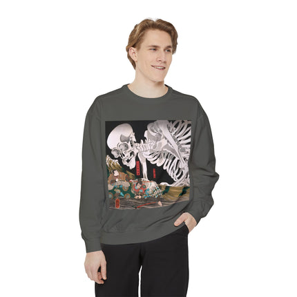 Mitsukuni Defying the Skeleton Spectre by Utagawa Kuniyoshi Garment-Dyed Sweatshirt