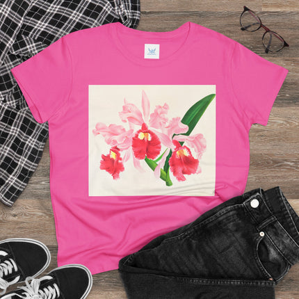 Cattleya gigas by Jean Jules Linden Women's Midweight Cotton Tee