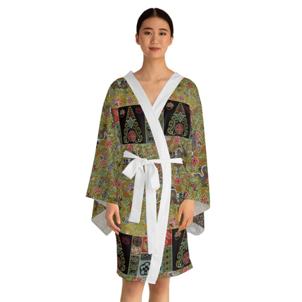 Chinois et Japonais 2 by Auguste Racinet Long Sleeve Kimono Robe (AOP)
