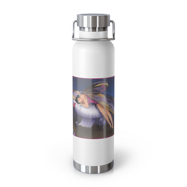 Slumbering Fairy on a Mushroom Copper Vacuum Insulated Bottle, 22oz