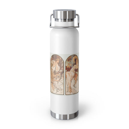 The Seasons by Alphonse Maria Mucha Copper Vacuum Insulated Bottle, 22oz