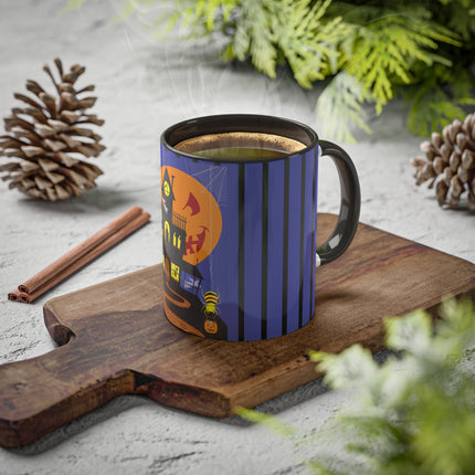 Halloween Night at the Haunted House Colorful Mugs, 11oz