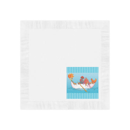 A Rooster's Seafaring Adventure White Coined Napkins