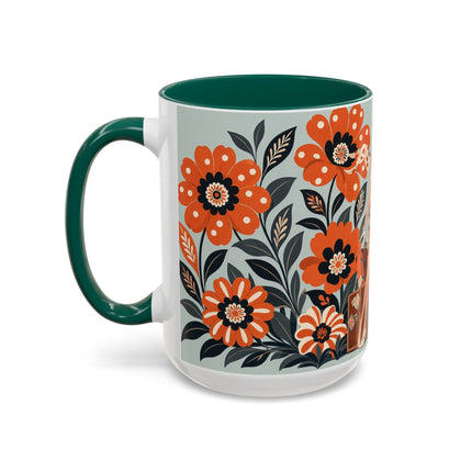 🧳🌼 The Grand Floral Voyage Colorful Mug – Art Deco Travel Elegance