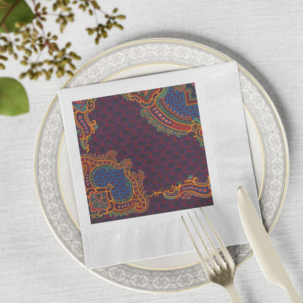 Design for a Carpet by Anonymous IV White Coined Napkins