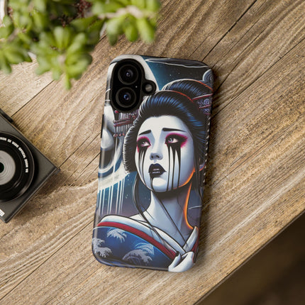 Geisha’s Black Ink Tears Phone Cases