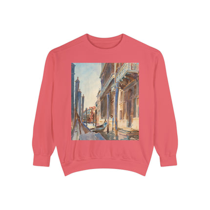 Gondola Moorings on the Grand Canal by John Singer Sargent Unisex Garment-Dyed Sweatshirt