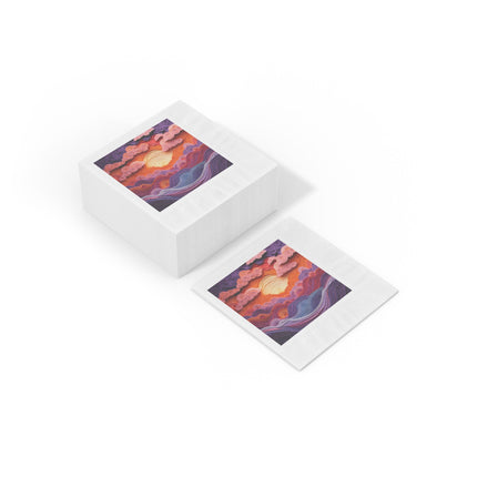 Dramatic Sunset Sky White Coined Napkins
