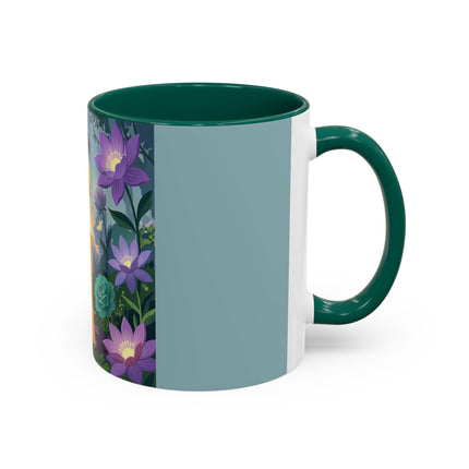 The Lady Of The Moonlit Garden Colorful Mugs – Art Deco Botanical Serenity