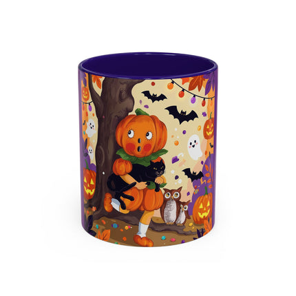 🎃🐈‍⬛ The Pumpkin Child’s Halloween Parade Colorful Mug – Whimsical Storybook Charm