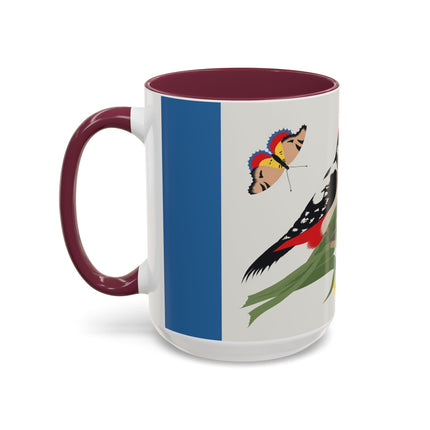Woodpecker & Tulip Colorful Mugs – Vibrant Spring & Bold Beauty