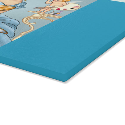 The Enchanting Painter: A Fairy's Artistic Touch Glass Cutting Board