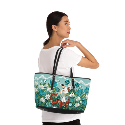🐉🌿 The Dragon Keeper Shoulder Bag – Art Deco Floral Fantasy