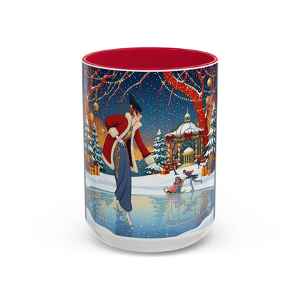 ⛸️🎄 The Christmas Skating Pavilion Colorful Mug – Art Deco Holiday Fantasy