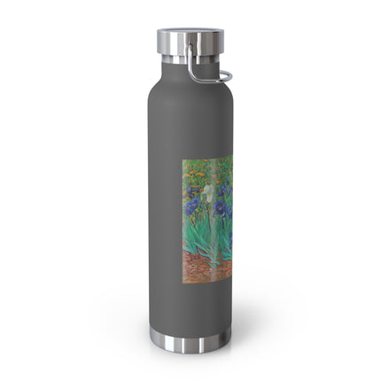 Irises by Vincent Van Gogh Copper Vacuum Insulated Bottle, 22oz